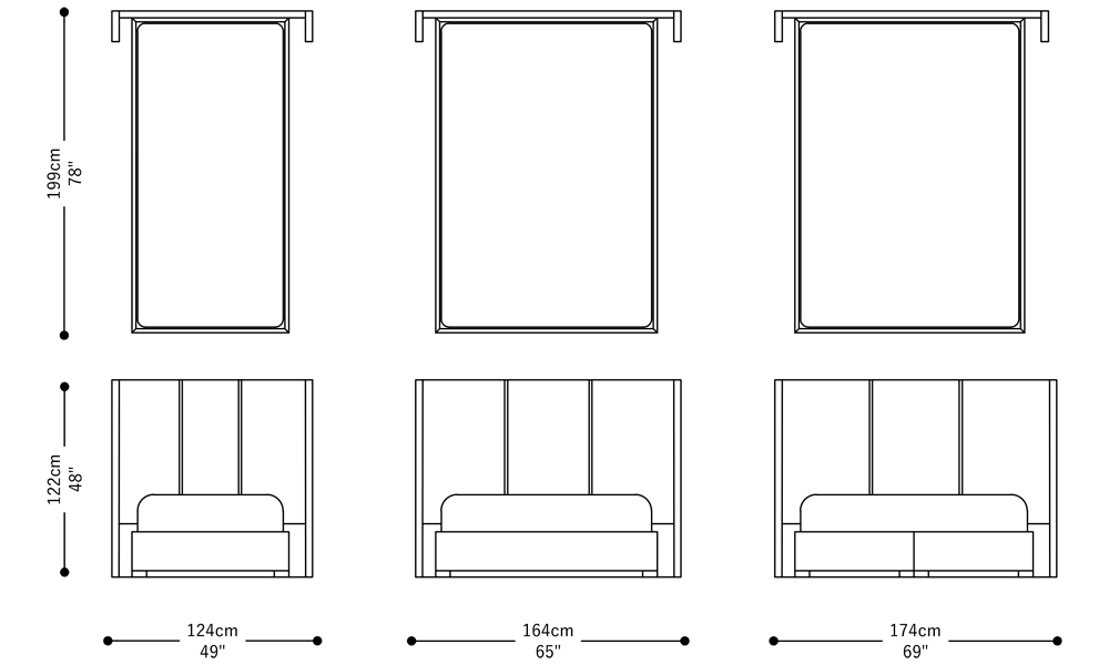 Image of the main dimensions of the product